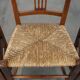 Lot de 4 chaises de salle à manger anglaises anciennes du XIXe siècle avec assises en osier