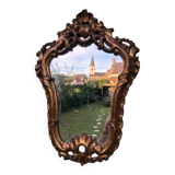 Miroir rocaille bois doré, XIXeme