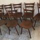 Set of 8 vintage chairs 1960 in beech compass feet