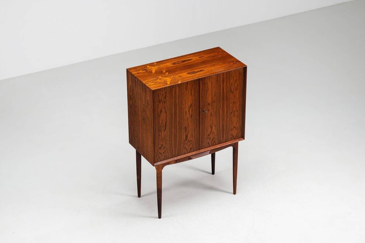 Illum Wikkelso bar cabinet in rosewood C. F. Christensen Denmark 1960