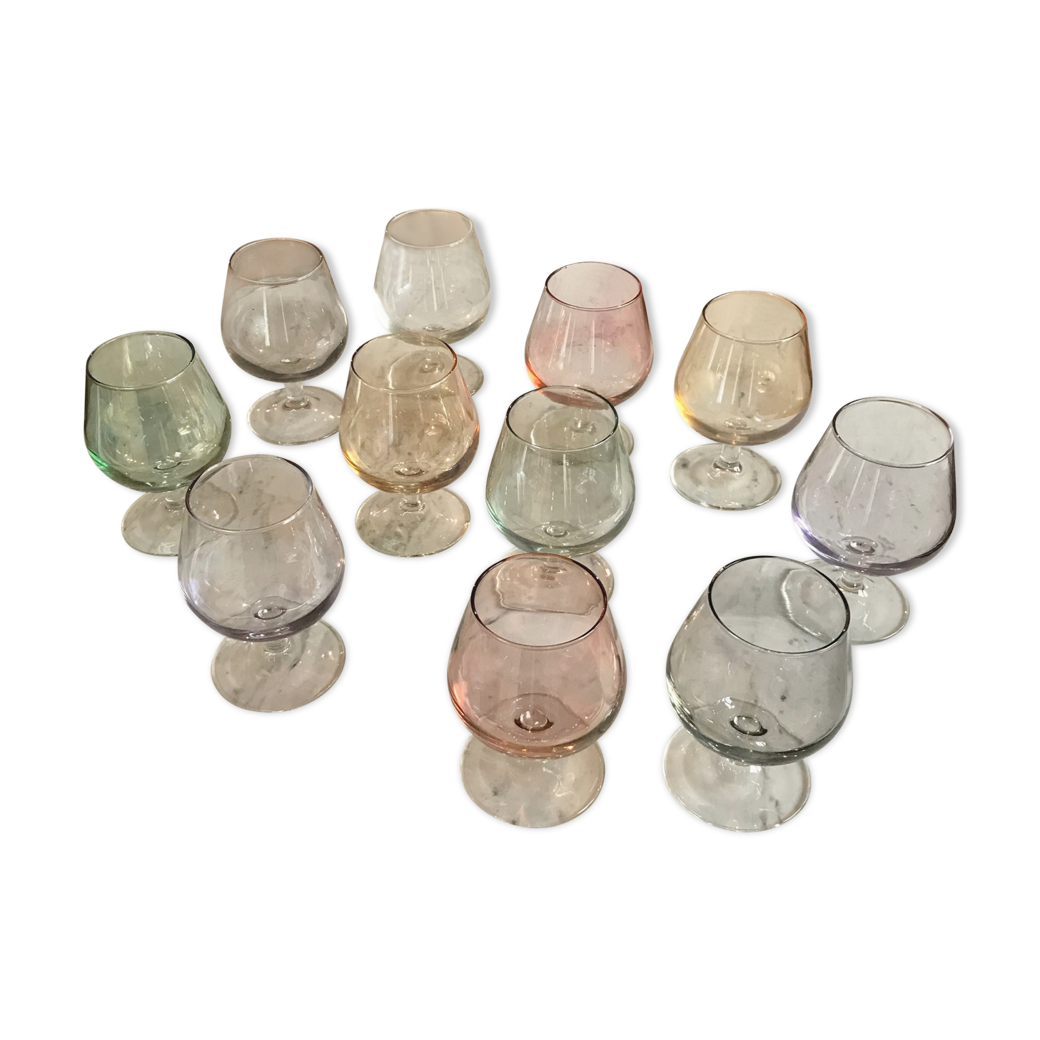 Lot of 11 glasses aperitif / digestive 70s