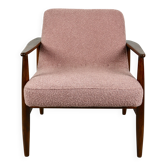 Fauteuil Lounge Boucle Rose GFM63 de J. Kedziorek, années 1970