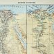 Old engraving 1898, ancient Egypt, map, Arabic • Lithograph, Original plate