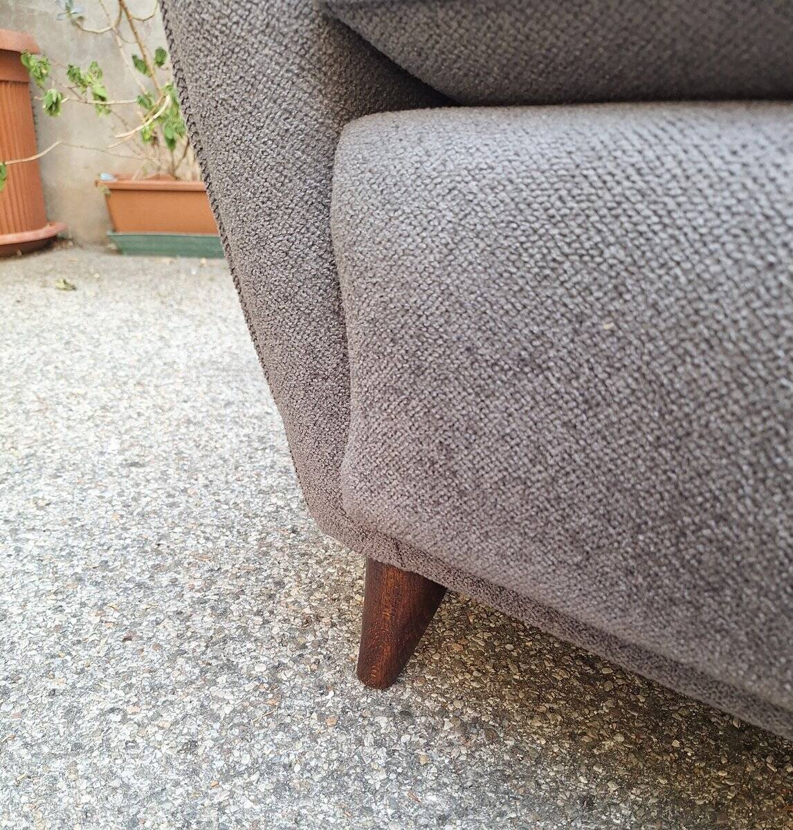 Bergère Armchair in Grey attributed to Paolo Buffa, 1940s