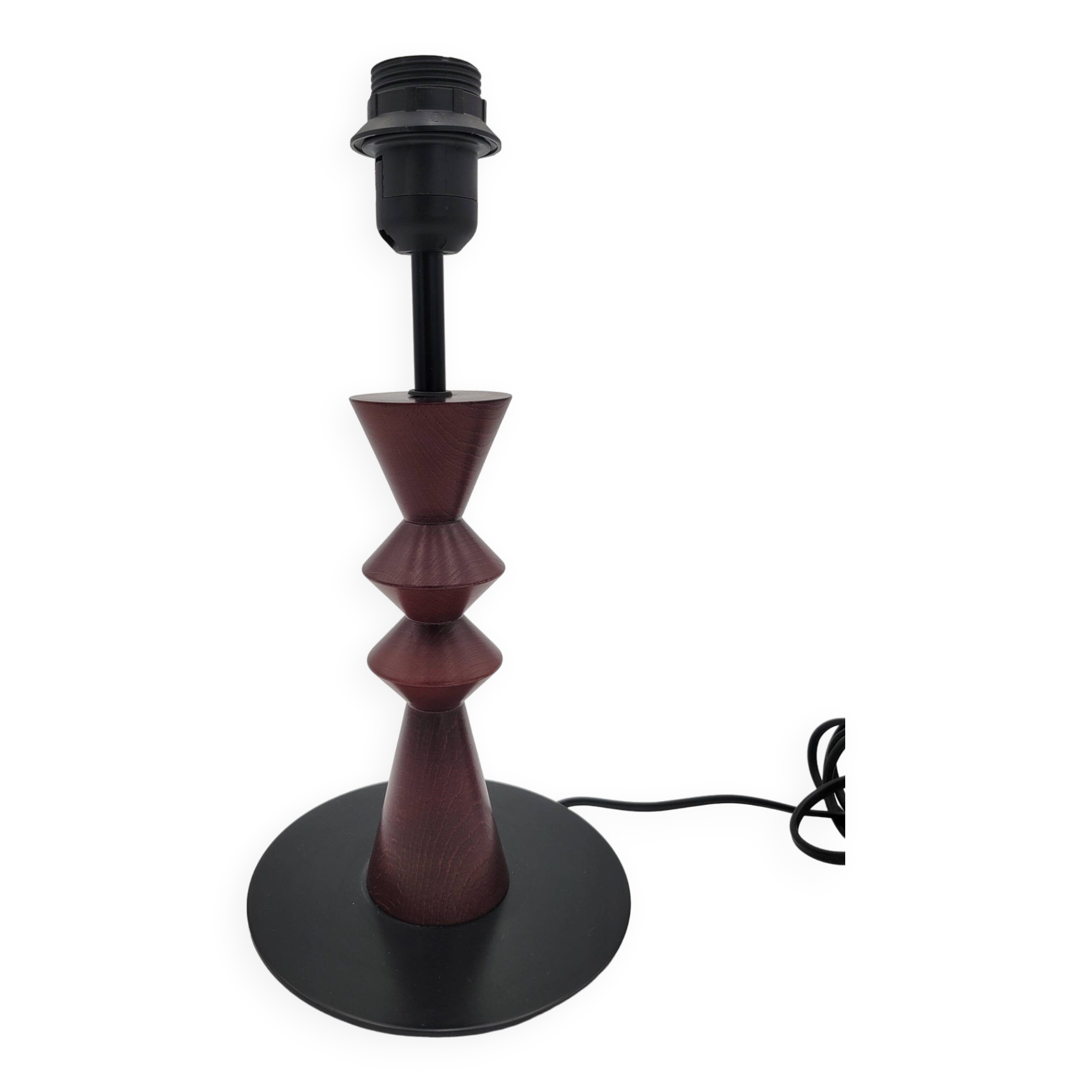 Luminor lamp base in vintage metal and wood