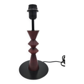 Pied de lampe Luminor en métal et bois vintage