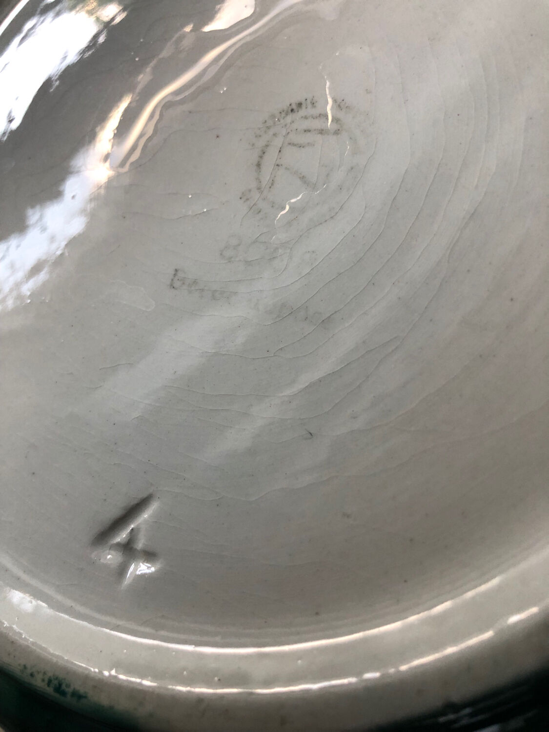 Givors earthenware tureen green tiles