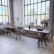 XXL trestle farm table 4m and its benches