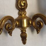 Pair of French Traditional Style Bronze Mid Century Double Wall Lights