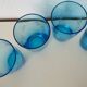 blue etched glass water/lemonade glass