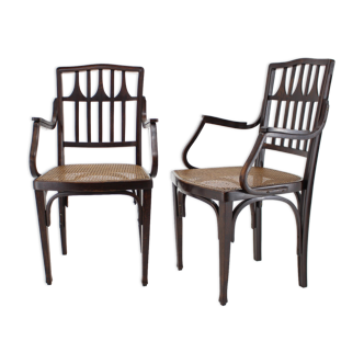 Paire de fauteuils Koloman Moser pour J & J Kohn n ° 327  1900s