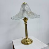 Mid century glass table lamp , 1970s