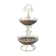 Display 2-tiered structure patinated metal rattan baskets