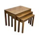 Suite of 3 teak pull-out tables from the 70s