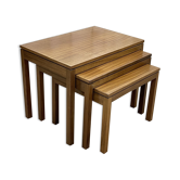 Suite of 3 teak pull-out tables from the 70s
