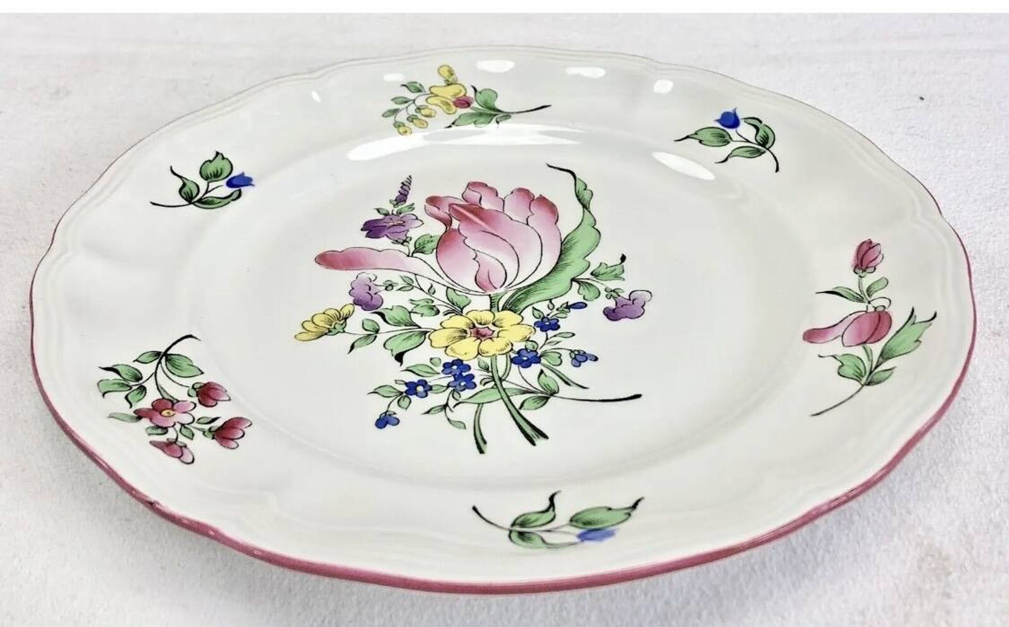 5 assiettes à dessert Lunéville modèle Réverbère
