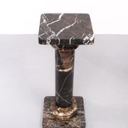 Two black portoro marble pedestals, Italy