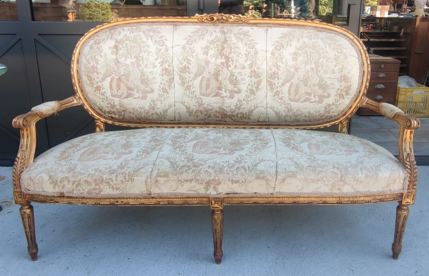 Old Louis XVI style bench