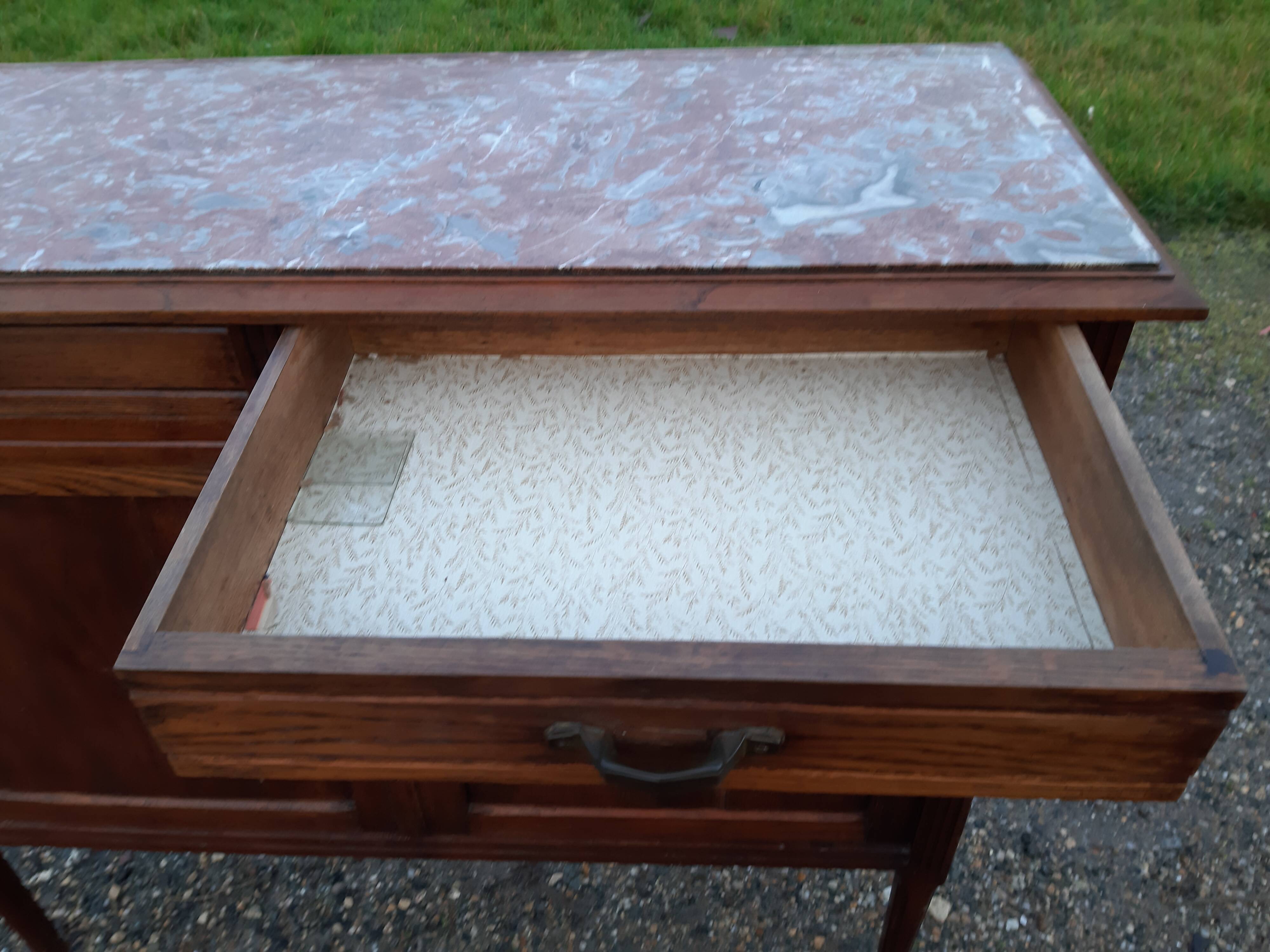 Buffet 1900 in oak and marble top
