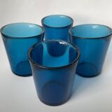 Set of 4 Orrefors Fuga Blue glasses