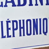 Old phone booth enamelled plate