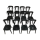 Series 12 black bistro chairs of the 70s