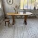 Brutalist pine oval table
