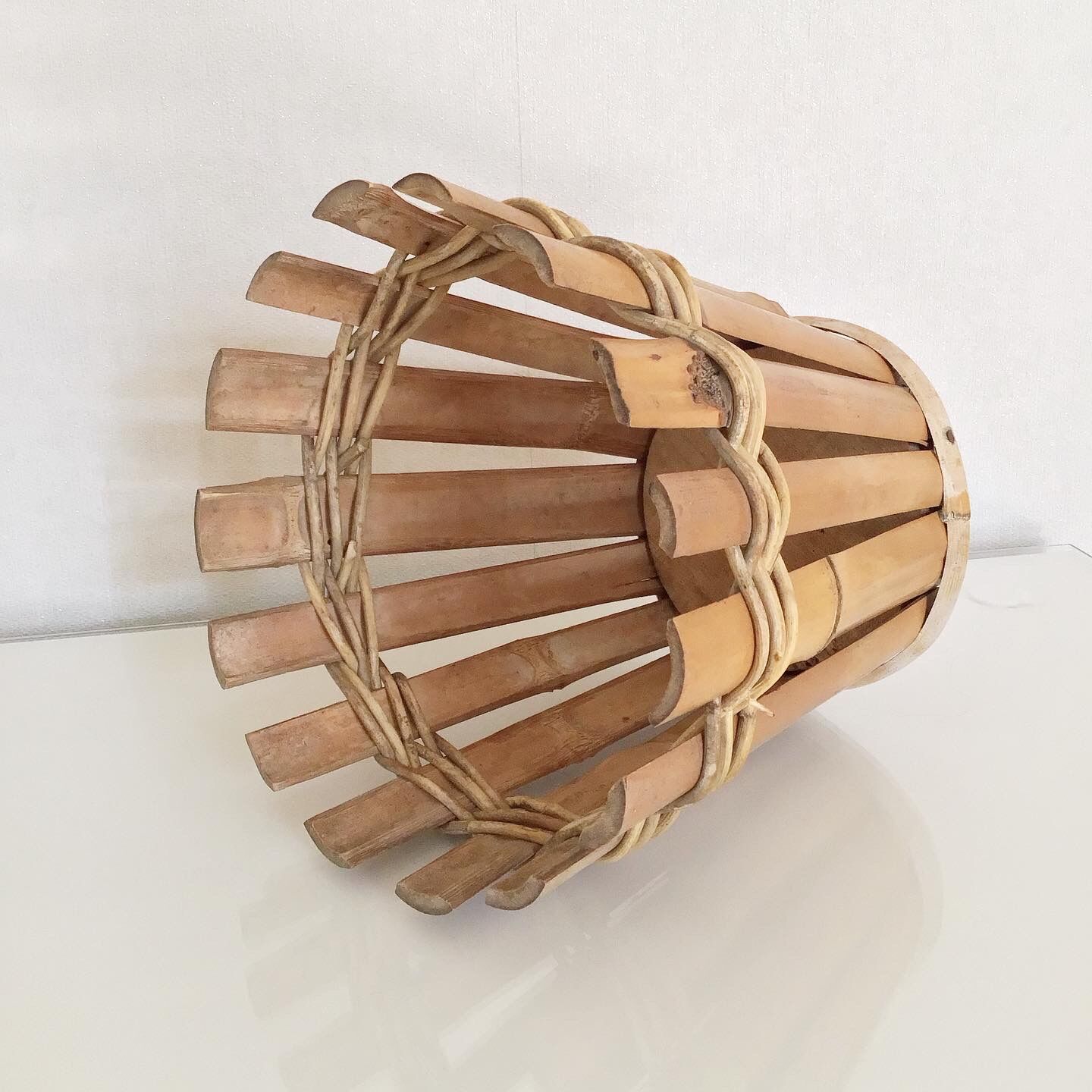 Rattan and vintage bamboo pot cover
