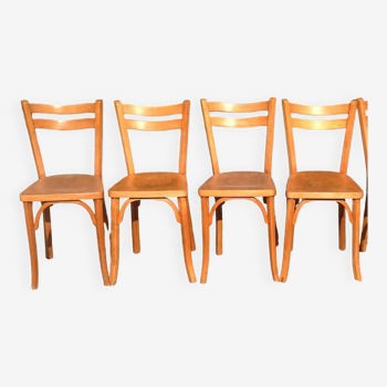 Set of 4 vintage bistro chairs Baumann n°56