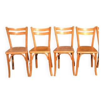 Set of 4 vintage bistro chairs Baumann n°56