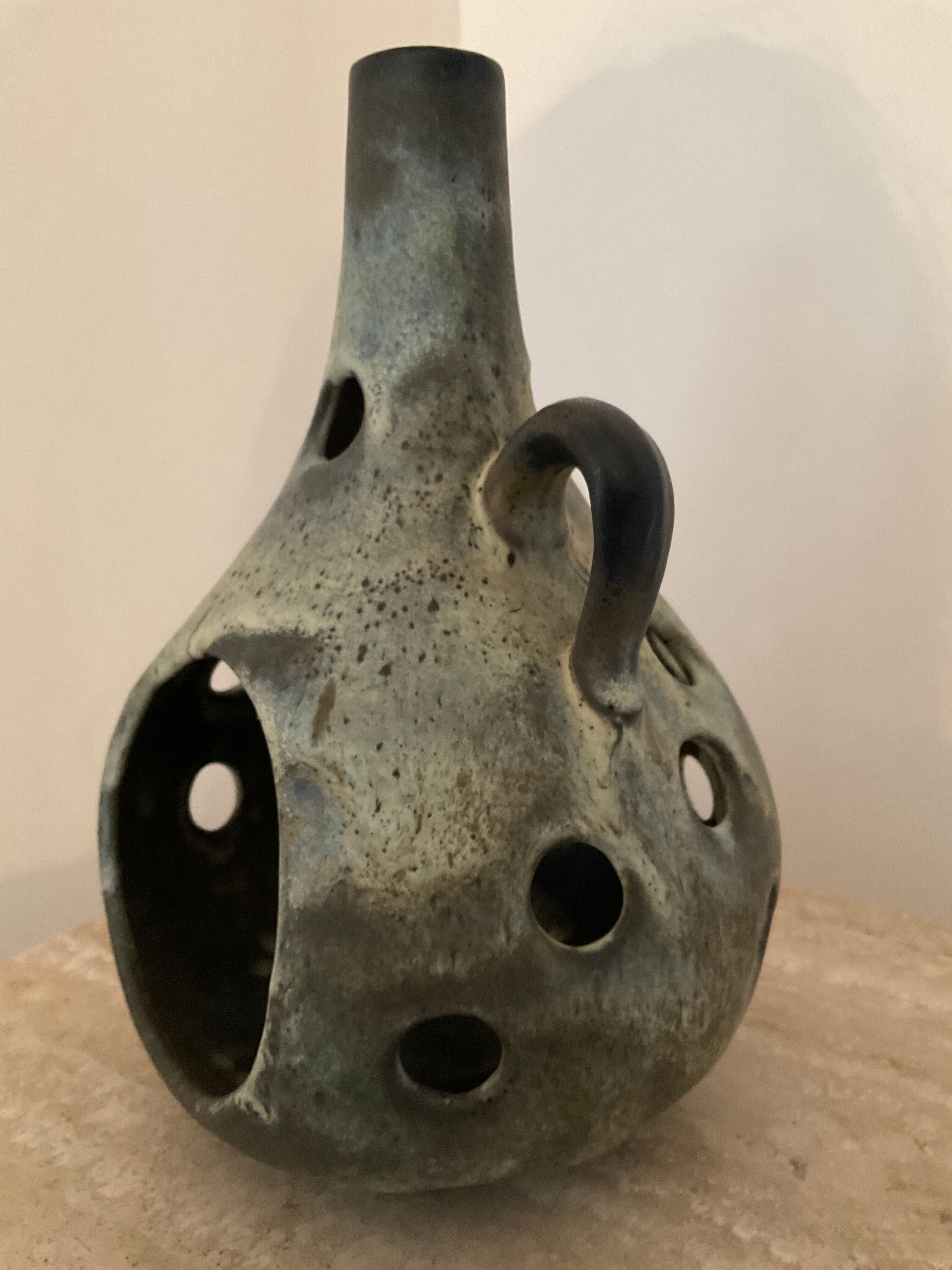 Ceramic lantern candle holder from the 60s