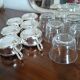 6-cup tea set and silver tray