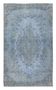 Hand-knotted turkish rug over-dyed in light blue