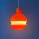 Suspension en verre Peill & Putzler mid-century orange et blanc