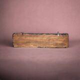 Large Art Deco wall-mounted coat rack in wood and chrome metal with mirror