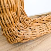 Miroir vintage arrondi en bois, cadre sculpté en forme organique rétro