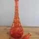 Italian carafe in Empoli glass color orange red 70