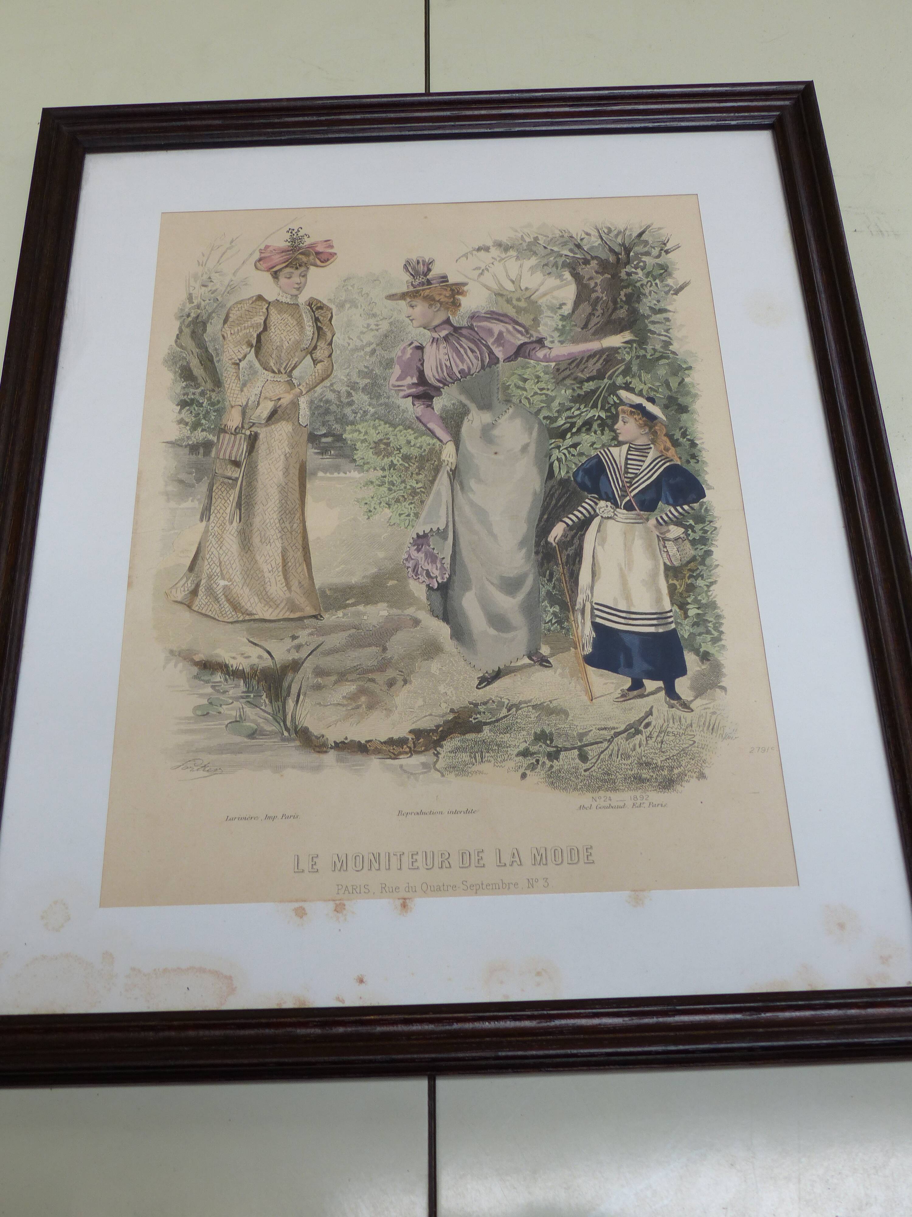 Lithograph of the 19th "the fashion monitor"