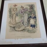 Lithographie du 19° "le moniteur de la mode"