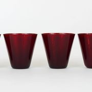 Four Kartio drinking glasses by Kaj Franck, mid-century style, from Nuutajärvi Nottsjö, Finland.