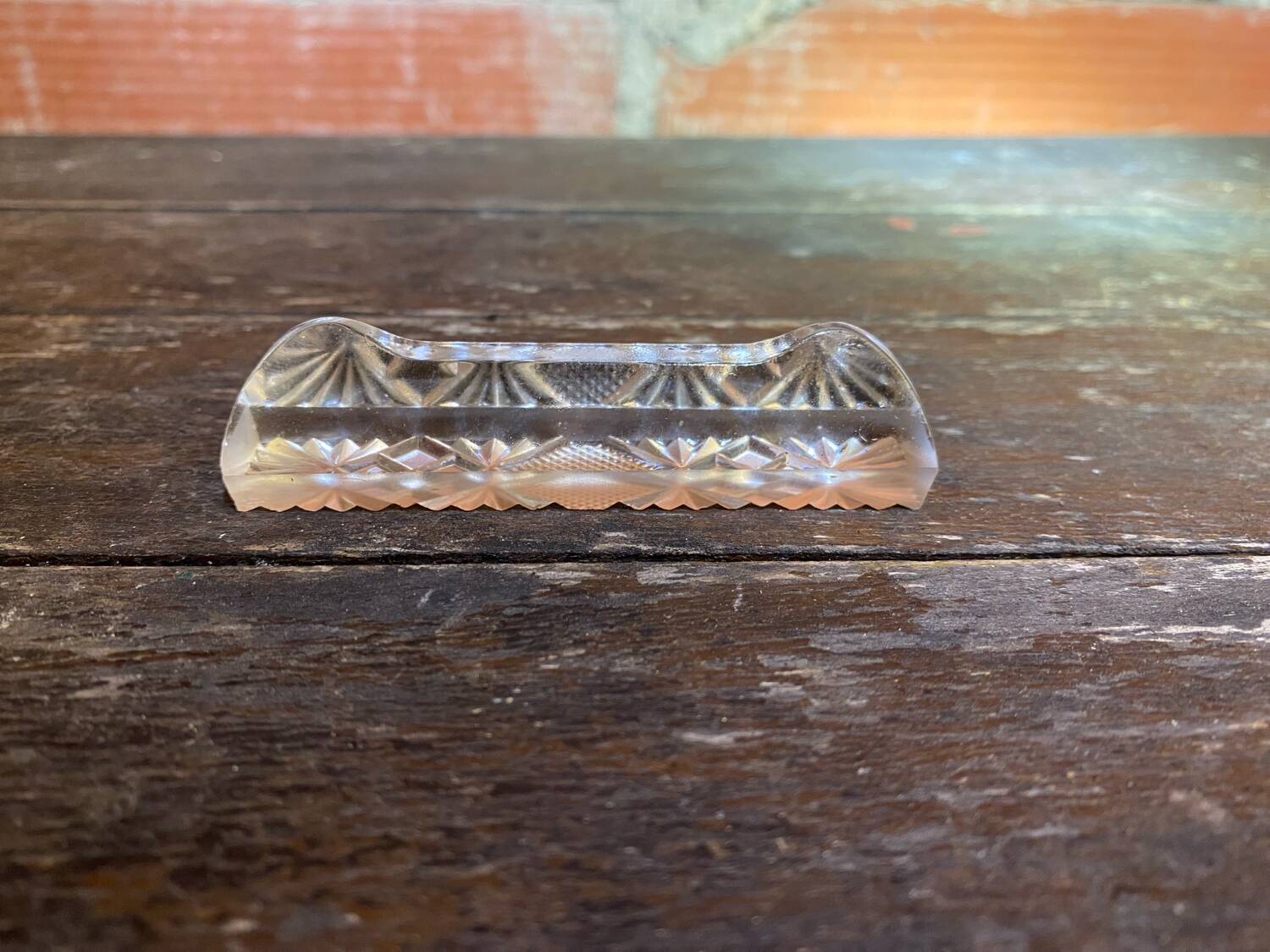Set of 12 vintage bayel moulded crystal knife rests made in france