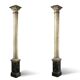 Pair of wooden columns painted to imitate marble. 1880s.