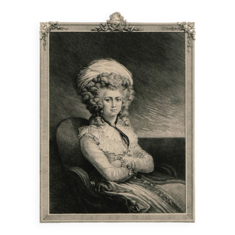 Engraving depicting an English portrait