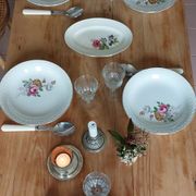 Set of 6 hollow plates Digoin Sarreguemines floral motif