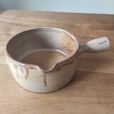 Glazed stoneware fondue pot