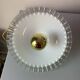 Suspension baladeuse vintage opaline blanche dentelle