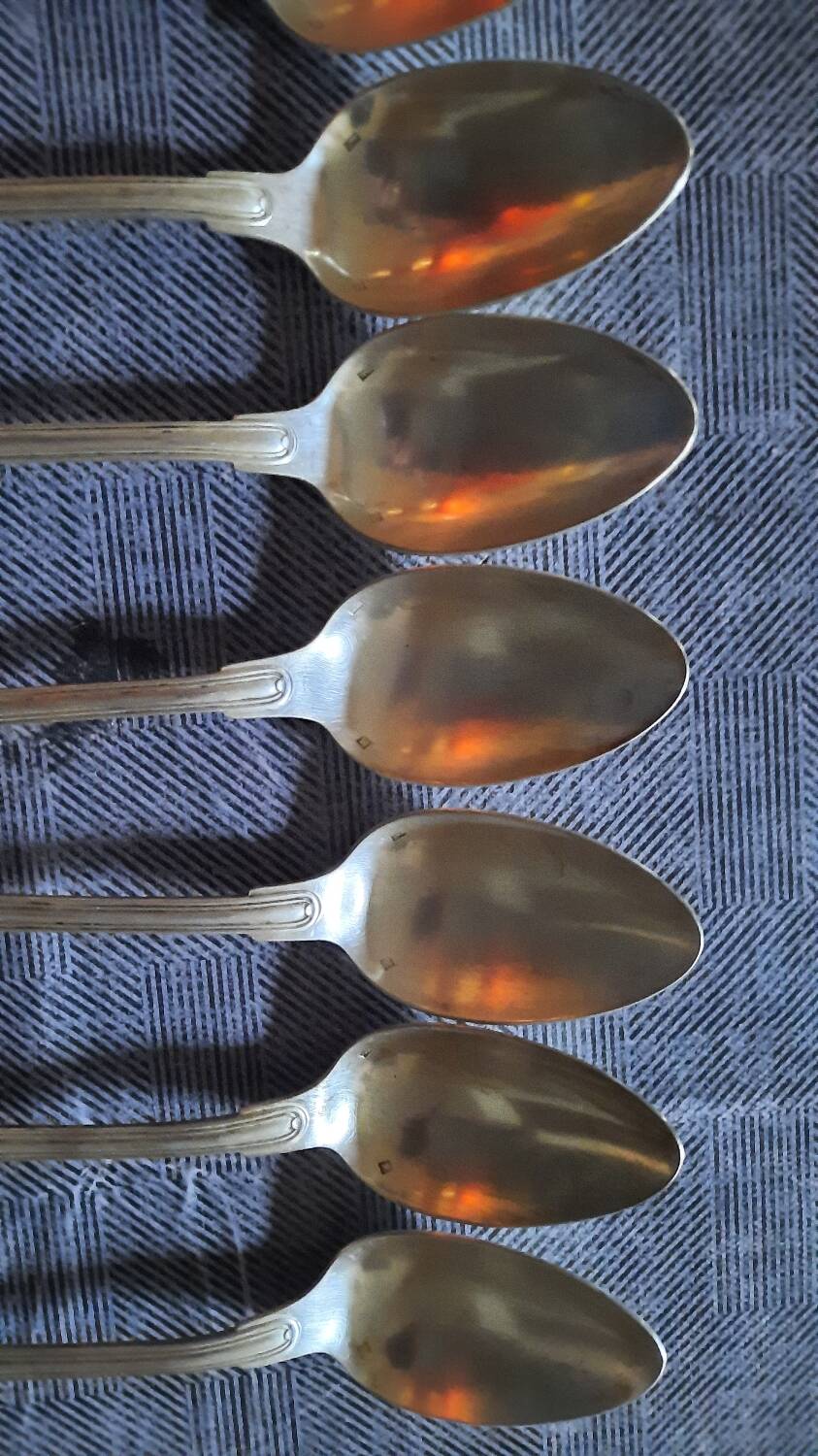 12 silver-plated soup spoons