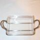 Beurrier en verre et métal argenté
