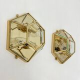 Set of 2 hexagonal wall lamps by Sothis, Italy 1980s