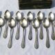 12 Apollo silver metal spoons in Transition Louis XV XVI style